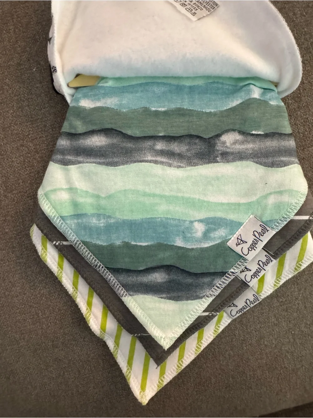 NWT Copper Pearl Kai Baby Bandana Bibs 4 Pack- Whale Ocean Waves - Picture 2 of 5